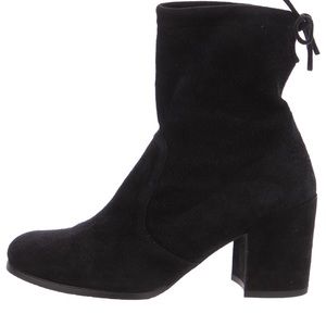 Stuart Weitzman Shorty Suede Round Toe Boots Black Size 6.5